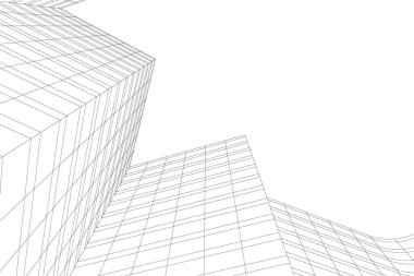 Mimari sanat konseptinde soyut çizgiler, minimum geometrik şekiller. 