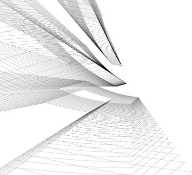 Mimari sanat konseptinde soyut çizgiler, minimum geometrik şekiller.