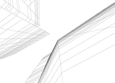 Mimari sanat konseptinde soyut çizgiler, minimum geometrik şekiller. 