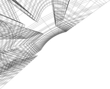 Mimari sanat konseptinde soyut çizgiler, minimum geometrik şekiller.