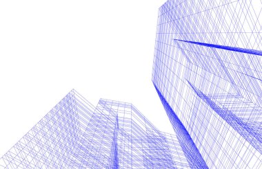 Mimari sanat konseptinde soyut çizgiler, minimum geometrik şekiller.