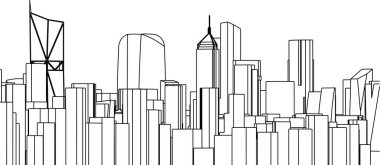 Mimari sanat konseptinde soyut çizgiler, minimum geometrik şekiller. 