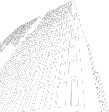 Mimari sanat konseptinde soyut çizgiler, minimum geometrik şekiller.