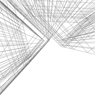 Mimari sanat konseptinde soyut çizgiler, minimum geometrik şekiller. 