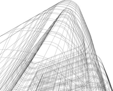 Mimari sanat konseptinde soyut çizgiler, minimum geometrik şekiller.