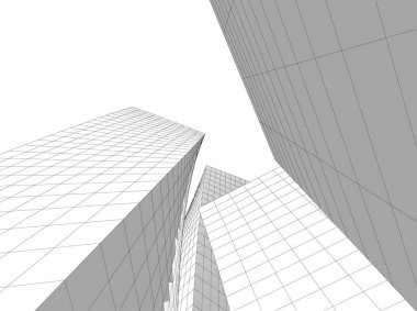 Mimari sanat konseptinde soyut çizgiler, minimum geometrik şekiller. 