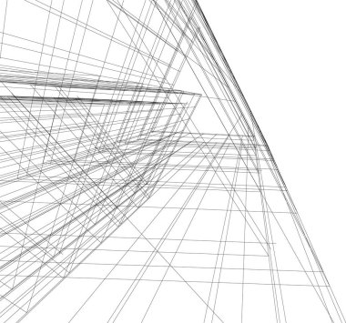 Mimari sanat konseptinde soyut çizgiler, minimum geometrik şekiller. 