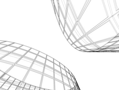 Mimari sanat konseptinde soyut çizgiler, minimum geometrik şekiller. 