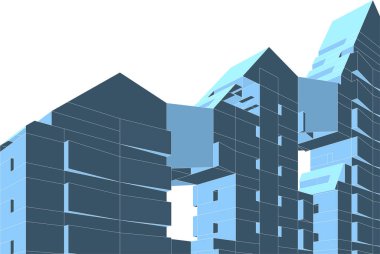 Mimari sanat konseptinde soyut çizgiler, minimum geometrik şekiller. 