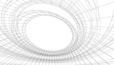 Mimari sanat konseptinde soyut çizgiler, minimum geometrik şekiller. 