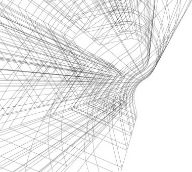 Mimari sanat konseptinde soyut çizgiler, minimum geometrik şekiller.