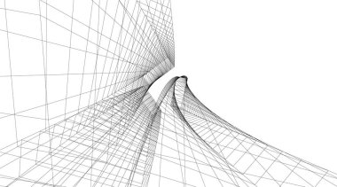 Mimari sanat konseptinde soyut çizgiler, minimum geometrik şekiller.
