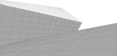 Mimari sanat konseptinde soyut çizgiler, minimum geometrik şekiller. 