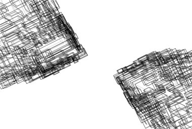 Mimari sanat konseptinde soyut çizgiler, minimum geometrik şekiller.