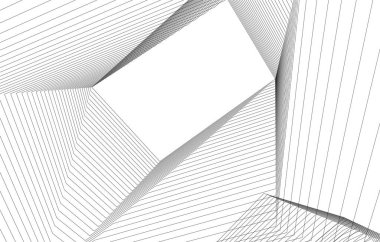 Mimari sanat konseptinde soyut çizgiler, minimum geometrik şekiller.