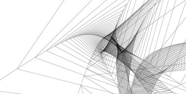 Mimari sanat konseptinde soyut çizgiler, minimum geometrik şekiller.