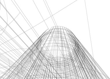Mimari sanat konseptinde soyut çizgiler, minimum geometrik şekiller. 