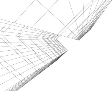 Mimari sanat konseptinde soyut çizgiler, minimum geometrik şekiller.