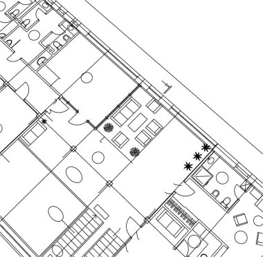 Mimari sanat konseptinde soyut çizgiler, minimum geometrik şekiller.