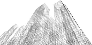 Mimari sanat konseptinde soyut çizgiler, minimum geometrik şekiller. 