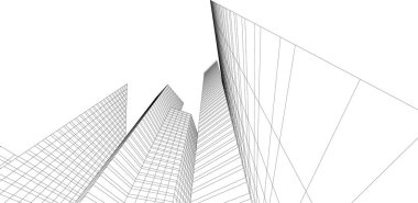 Mimari sanat konseptinde soyut çizgiler, minimum geometrik şekiller. 