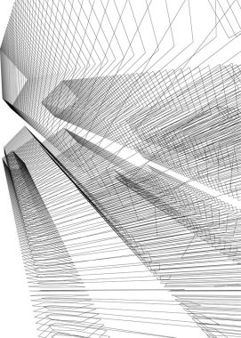 Mimari sanat konseptinde soyut çizgiler, minimum geometrik şekiller. 