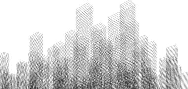 Mimari sanat konseptinde soyut çizgiler, minimum geometrik şekiller.