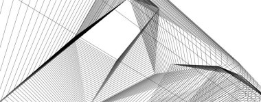 Mimari sanat konseptinde soyut çizgiler, minimum geometrik şekiller.