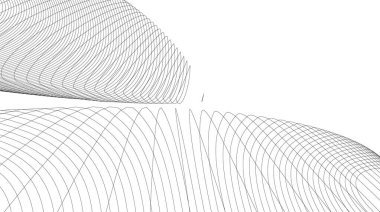 Mimari sanat konseptinde soyut çizgiler, minimum geometrik şekiller.