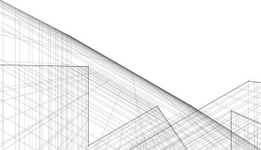 Mimari sanat konseptinde soyut çizgiler, minimum geometrik şekiller. 