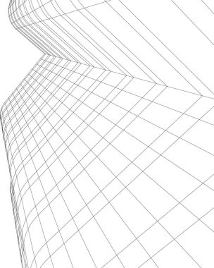 Mimari sanat konseptinde soyut çizgiler, minimum geometrik şekiller. 