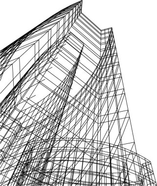 Mimari sanat konseptinde soyut çizgiler, minimum geometrik şekiller.