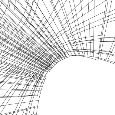 Mimari sanat konseptinde soyut çizgiler, minimum geometrik şekiller. 