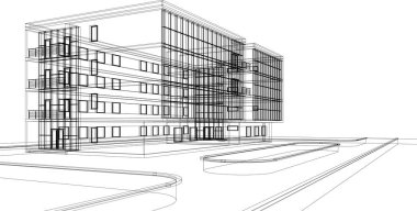 Mimari sanat konseptinde soyut çizgiler, minimum geometrik şekiller. 