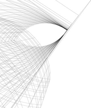 Mimari sanat konseptinde soyut çizgiler, minimum geometrik şekiller. 