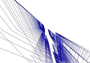 Mimari sanat konseptinde soyut çizgiler, minimum geometrik şekiller. 