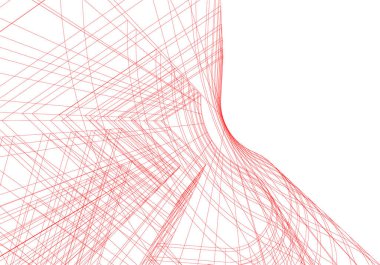 Mimari sanat konseptinde soyut çizgiler, minimum geometrik şekiller. 