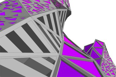 Mimari sanat konseptinde soyut çizgiler, minimum geometrik şekiller. 