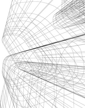 Mimari sanat konseptinde soyut çizgiler, minimum geometrik şekiller. 