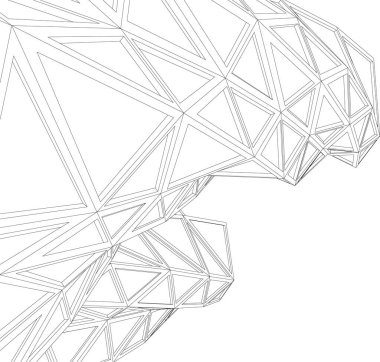 Mimari sanat konseptinde soyut çizgiler, minimum geometrik şekiller. 