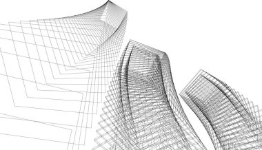 Mimari sanat konseptinde soyut çizgiler, minimum geometrik şekiller.