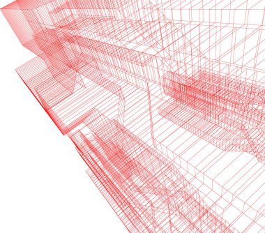Mimari sanat konseptinde soyut çizgiler, minimum geometrik şekiller. 