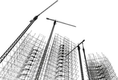 Mimari sanat konseptinde soyut çizgiler, minimum geometrik şekiller.