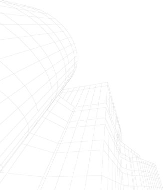 Mimari sanat konseptinde soyut çizgiler, minimum geometrik şekiller. 