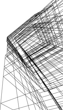 Mimari sanat konseptinde soyut çizgiler, minimum geometrik şekiller. 