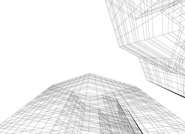 Mimari sanat konseptinde soyut çizgiler, minimum geometrik şekiller. 