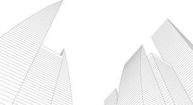 Mimari sanat konseptinde soyut çizgiler, minimum geometrik şekiller. 