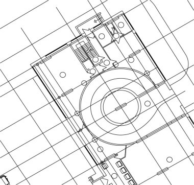 Mimari sanat konseptinde soyut çizgiler, minimum geometrik şekiller. 