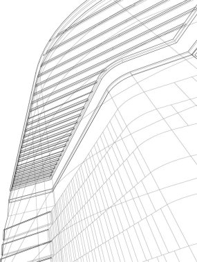 Mimari sanat konseptinde soyut çizgiler, minimum geometrik şekiller. 