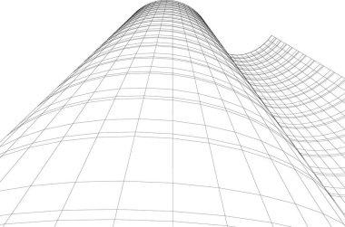 Mimari sanat konseptinde soyut çizgiler, minimum geometrik şekiller.